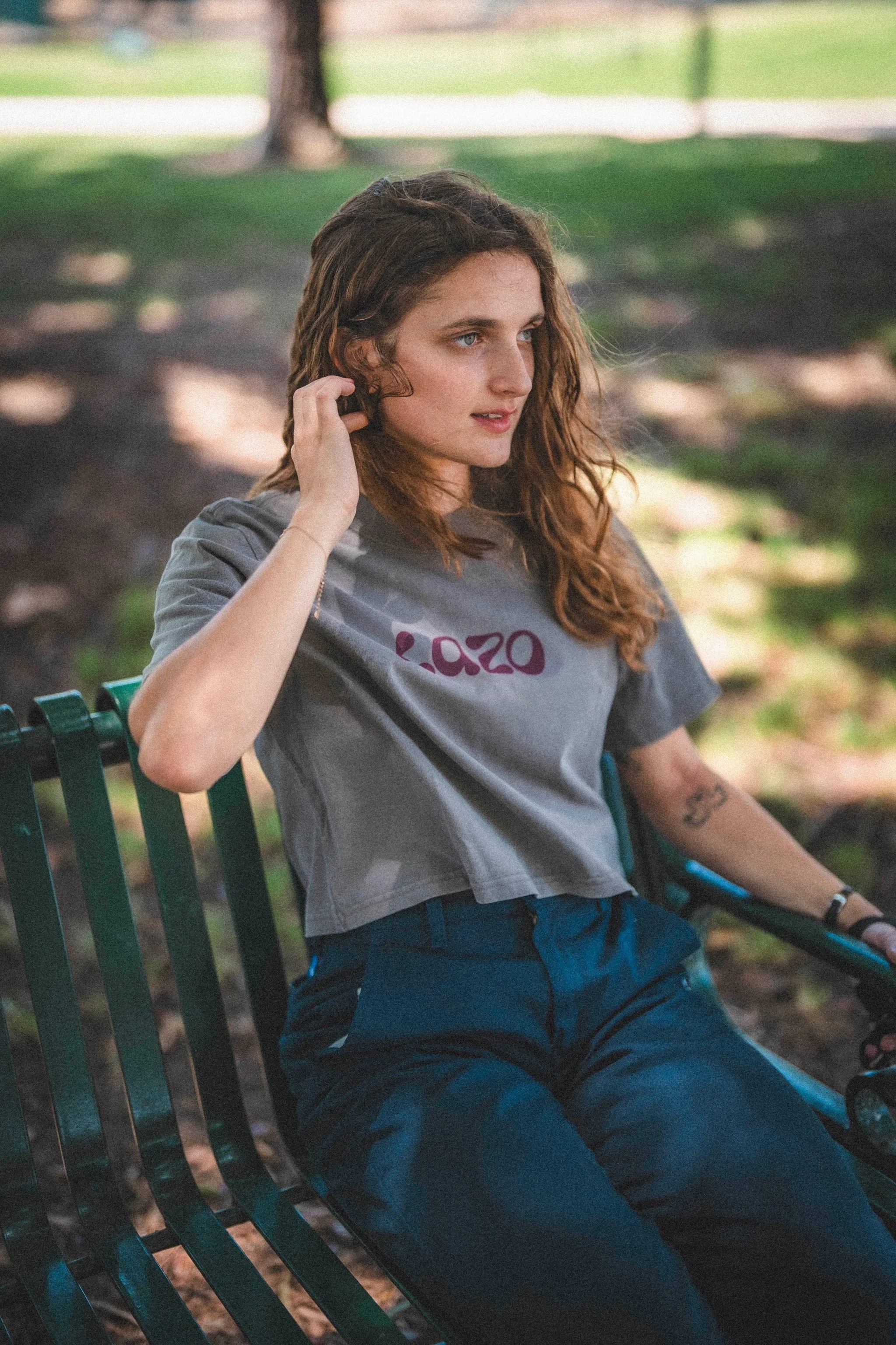 Lazo Crop Tee with Classic Logo - Gray sold by Lazo product image thumbnail 5