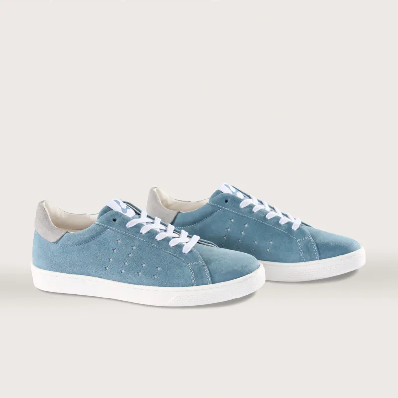 Halo Sneaker Tongue Graphic Aquamarine Blue/Smokey Quartz Grey sold by Lazo
