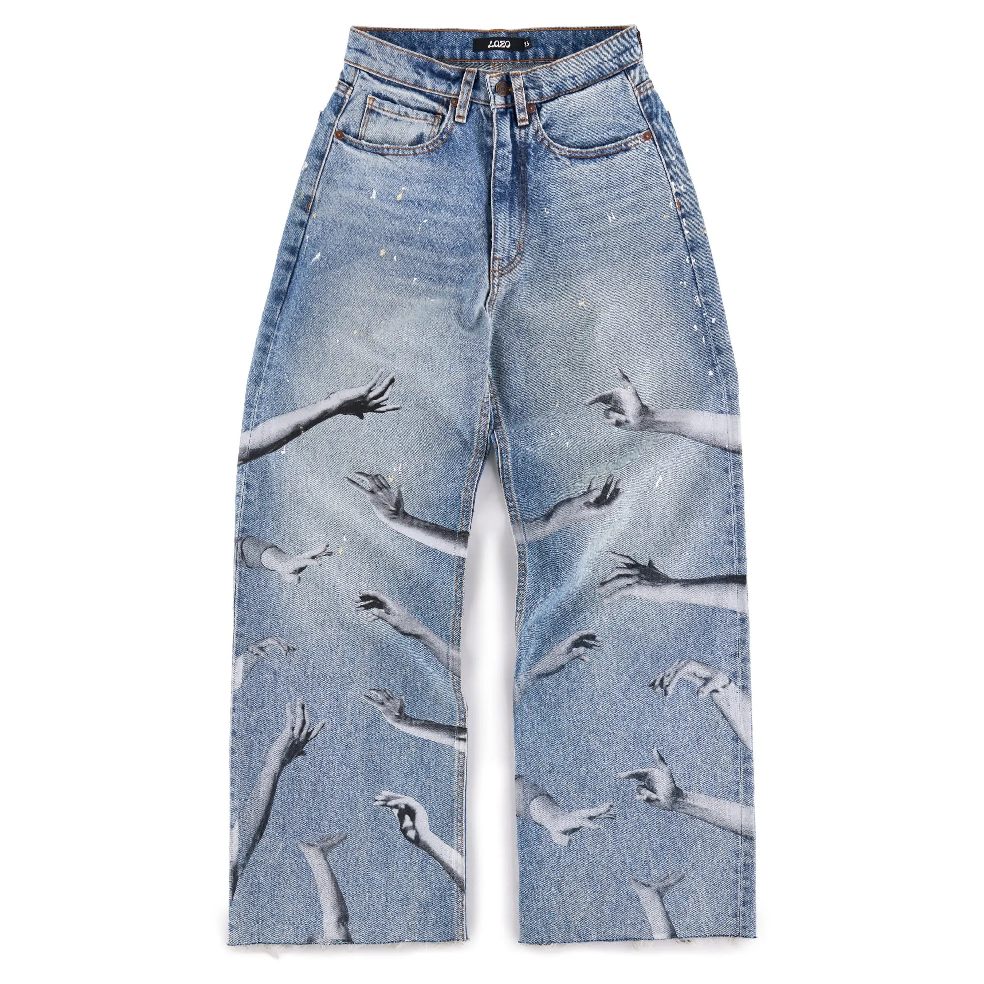 Wide Leg Jeans with Screenprint sold by Lazo