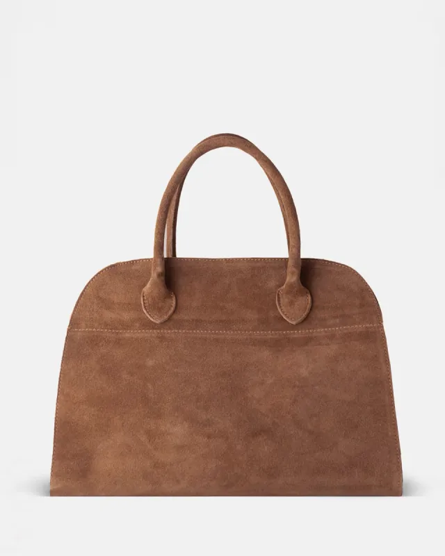 SOFT MADAME 37 MAXI Leather Suède Mocha Mousse sold by MADBAG