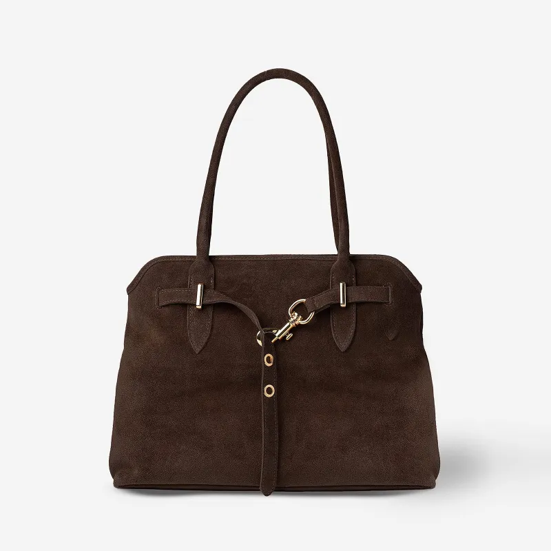MIA Leather Suede Bag Dark Brown sold by MADBAG