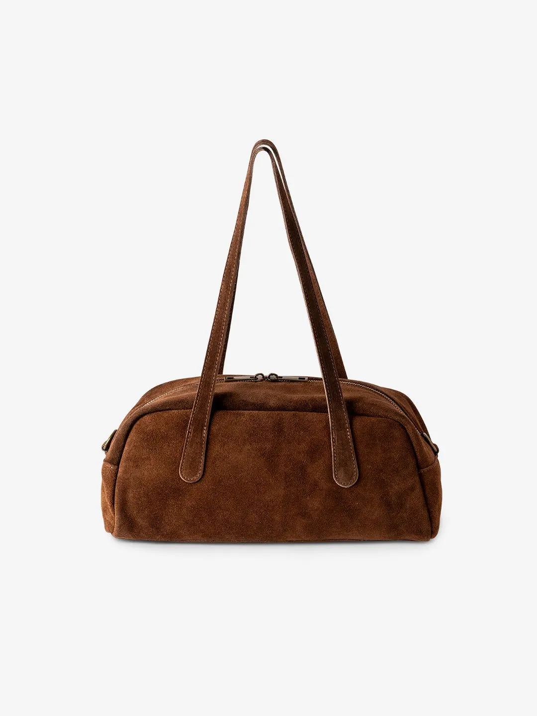 BAGUETTE BELLUCCI SHOULDER in Suede Brown sold by MADBAG