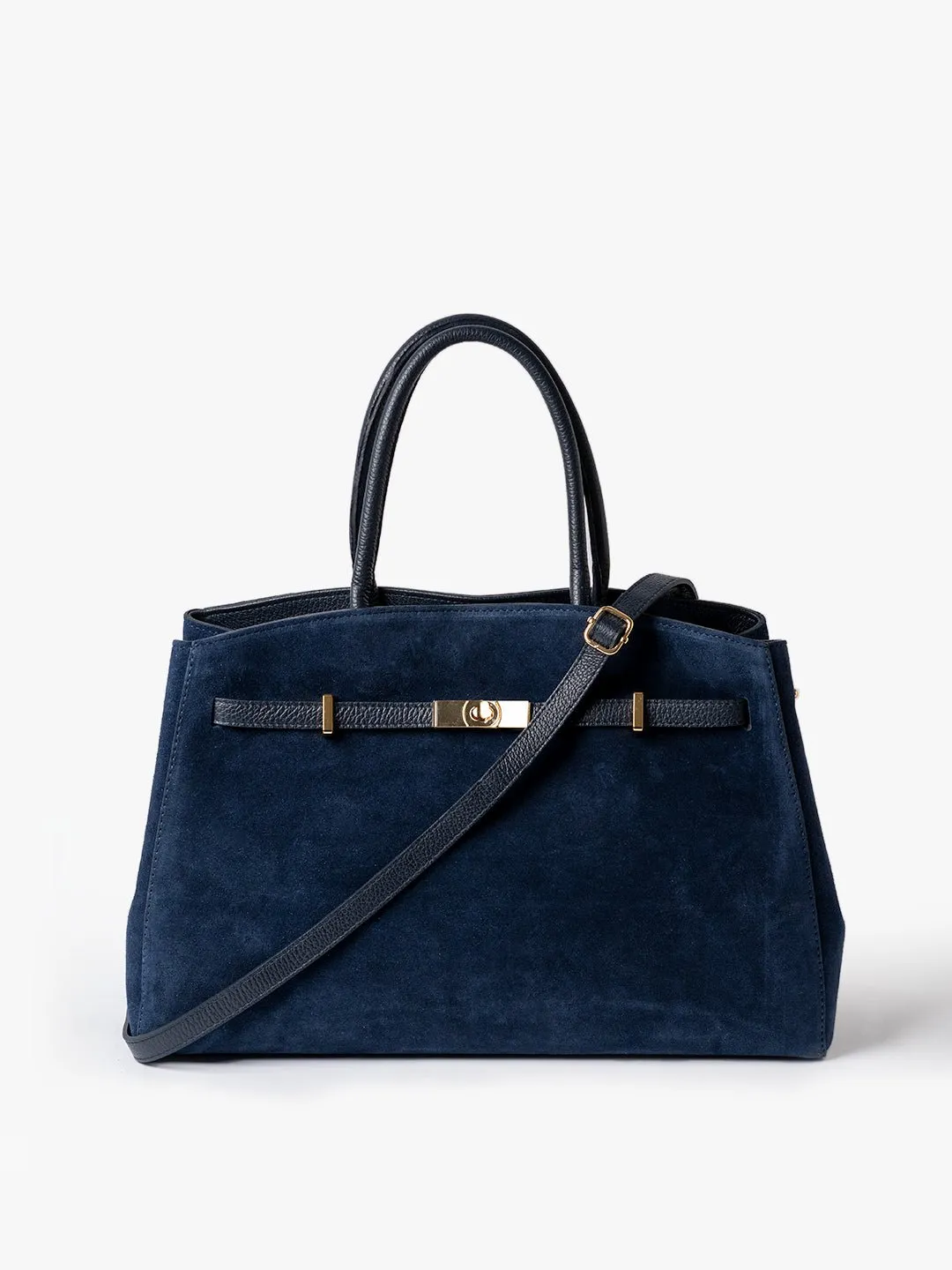 TOTE DIVA in Suede Blue Navy sold by MADBAG product image thumbnail 4