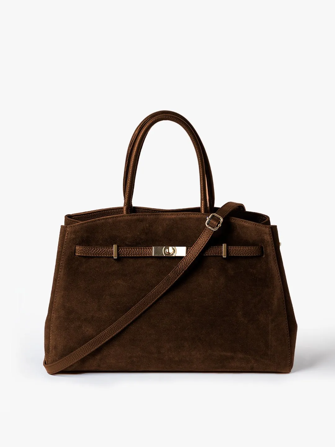 TOTE DIVA in suede Chocolate sold by MADBAG product image thumbnail 4