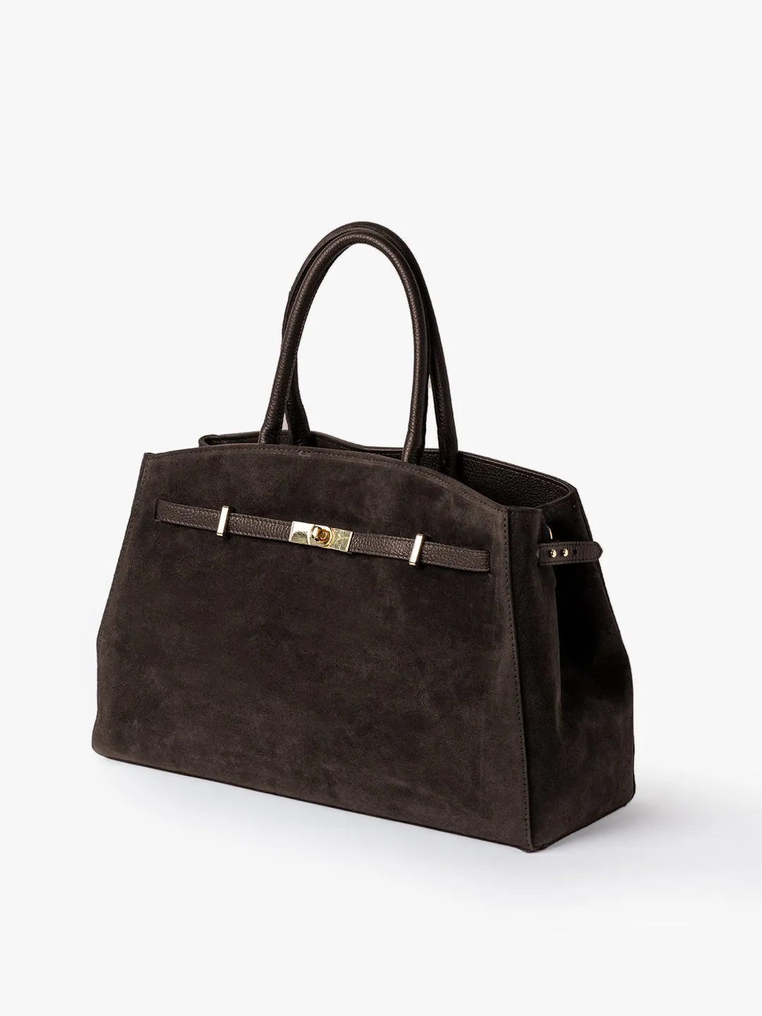 TOTE DIVA in suede Dark Moka sold by MADBAG product image thumbnail 2