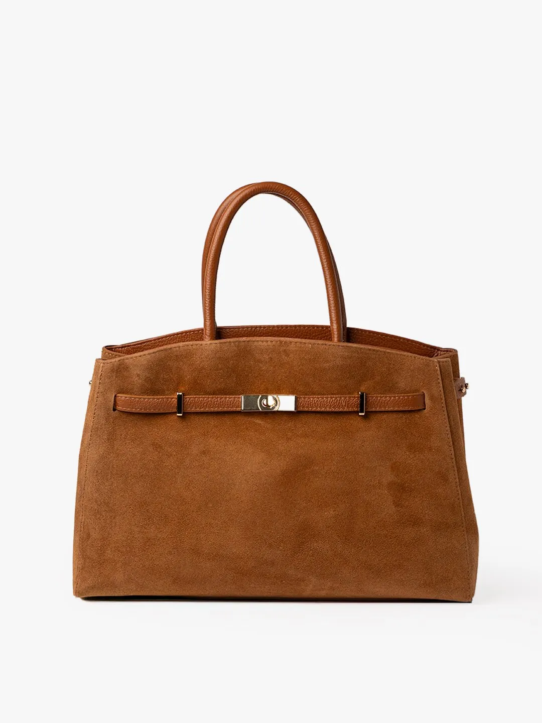 TOTE DIVA in Suede Camel sold by MADBAG