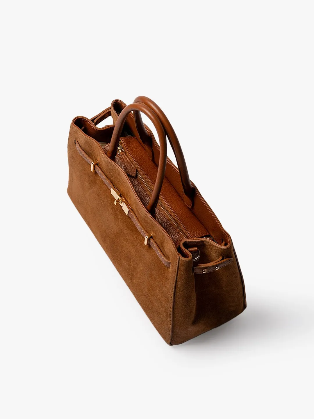 TOTE DIVA in Suede Camel sold by MADBAG product image thumbnail 3