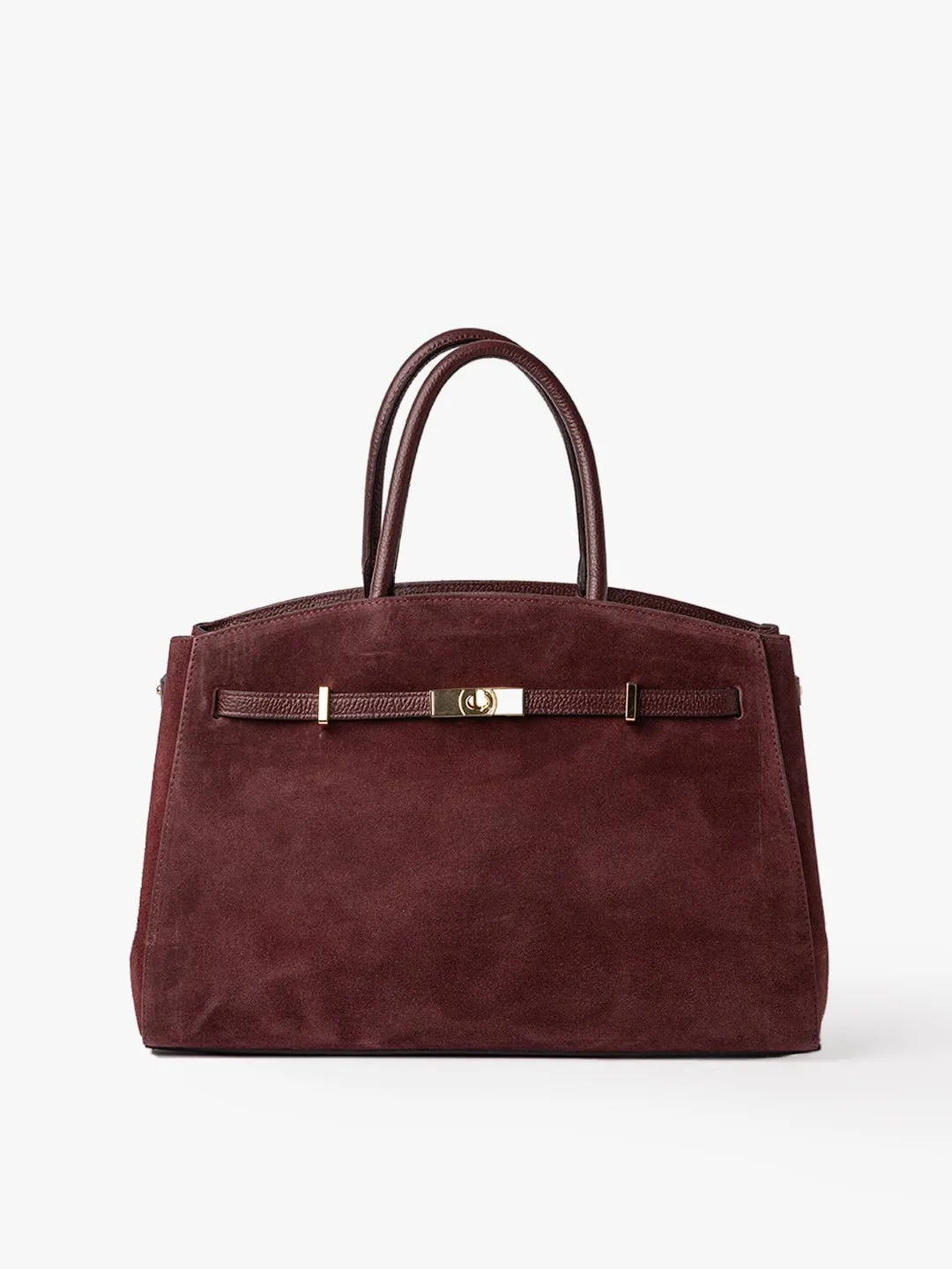TOTE DIVA in Suede Bordeaux sold by MADBAG