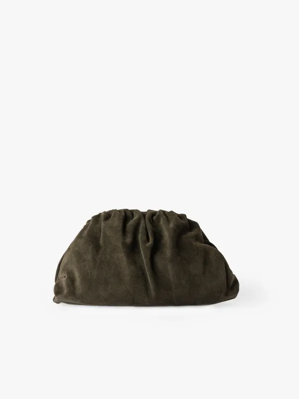 POCHETTE NINA in Suede Olive Green sold by MADBAG