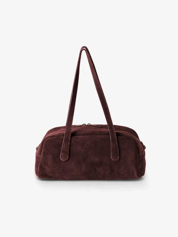 BAGUETTE BELLUCCI SHOULDER in Suede Vinaccio sold by MADBAG