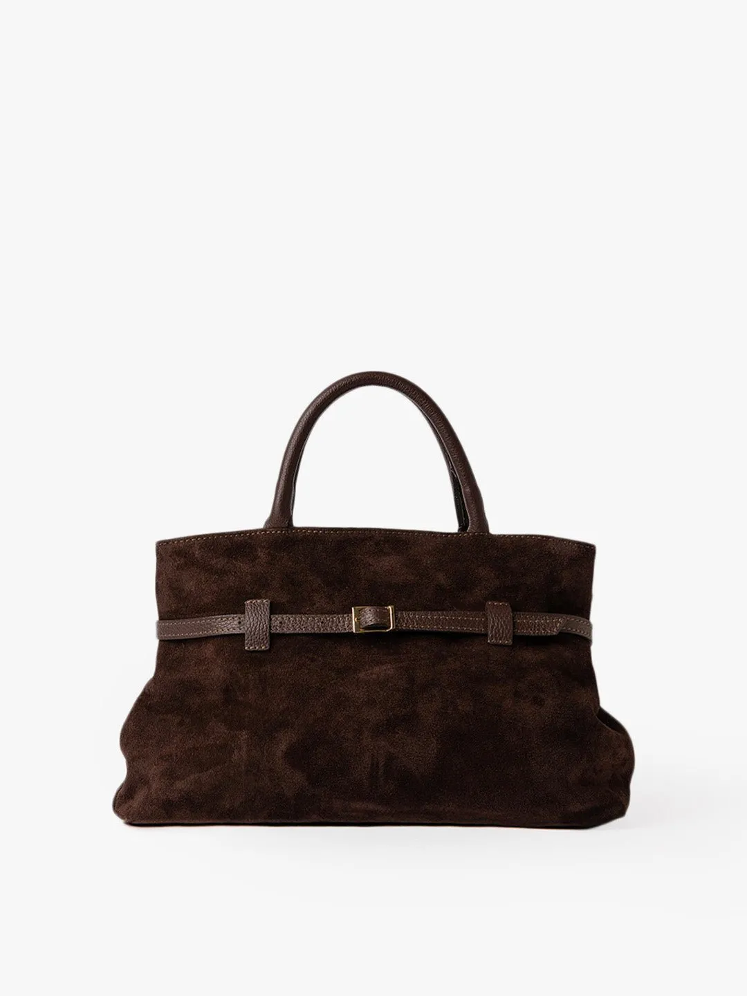 MEDIUM BELLUCCI in Suede Dark Moka sold by MADBAG