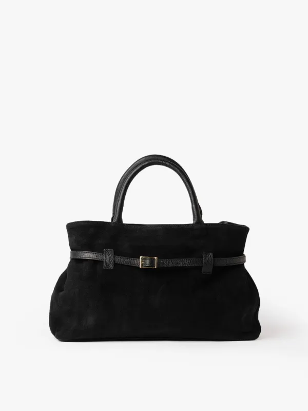 MEDIUM BELLUCCI in Suede Black sold by MADBAG