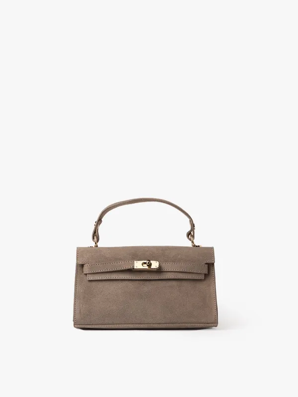 CLUTCH CITY in Suede Toupe sold by MADBAG