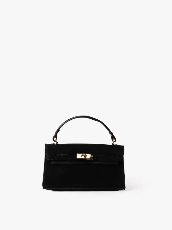 CLUTCH CITY in Suede Black  sold by MADBAG