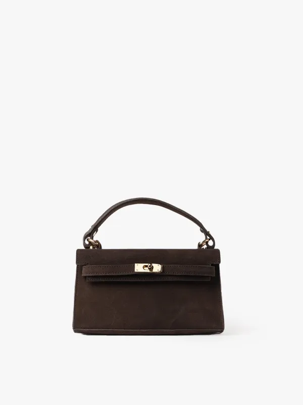 CLUTCH CITY in Suede Dark Moka sold by MADBAG