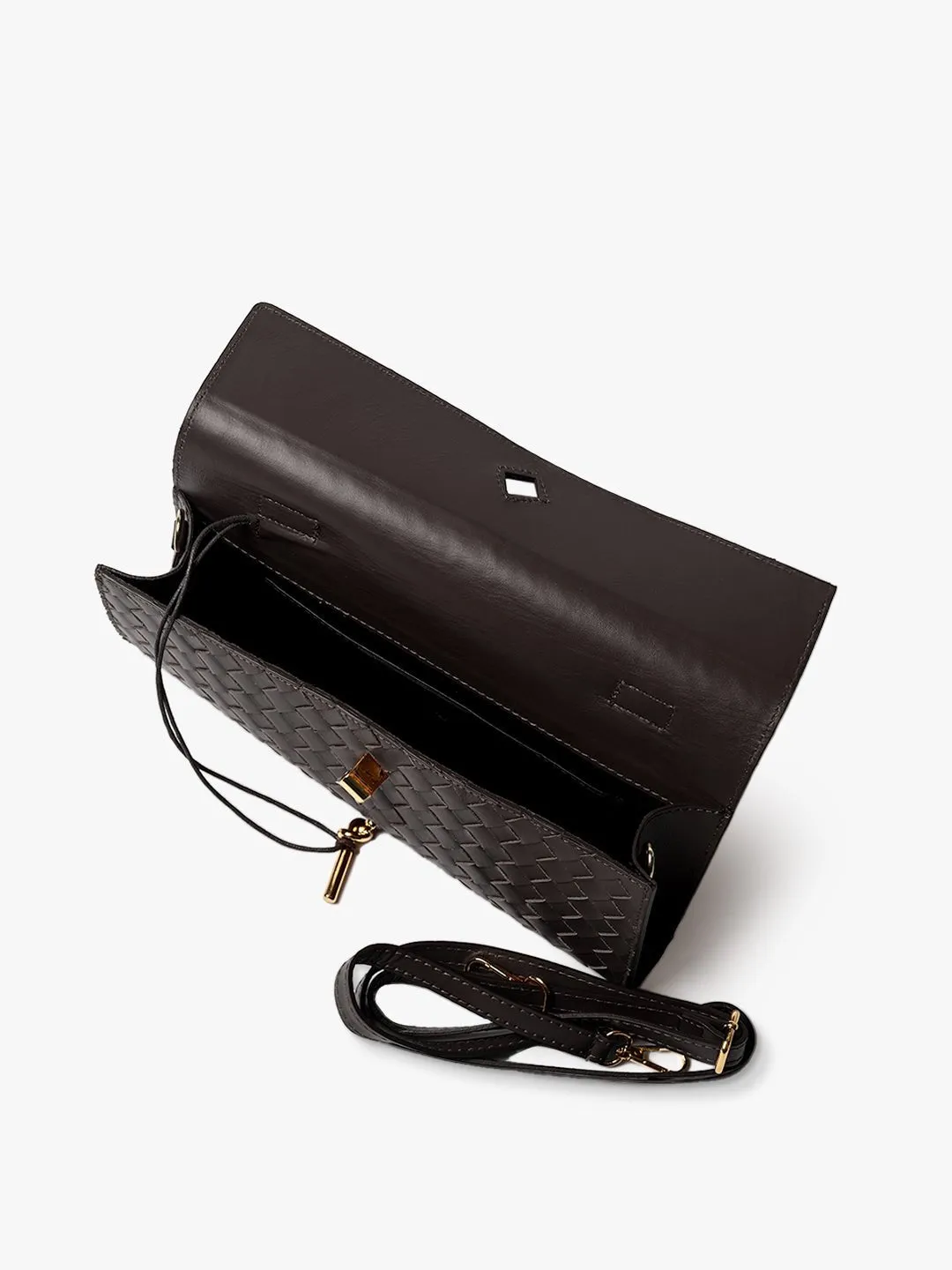 CLUTCH in Leather Chocolate sold by MADBAG product image thumbnail 3