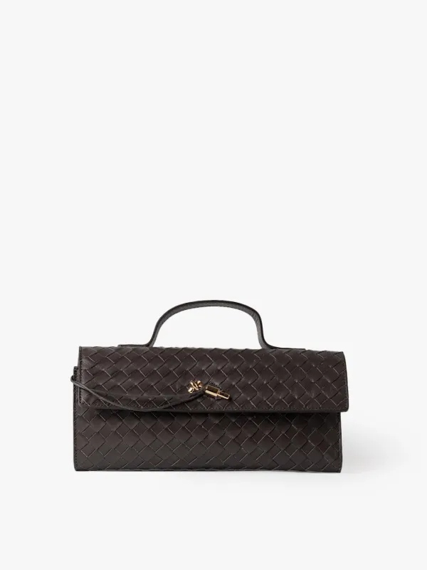 CLUTCH in Leather Chocolate sold by MADBAG