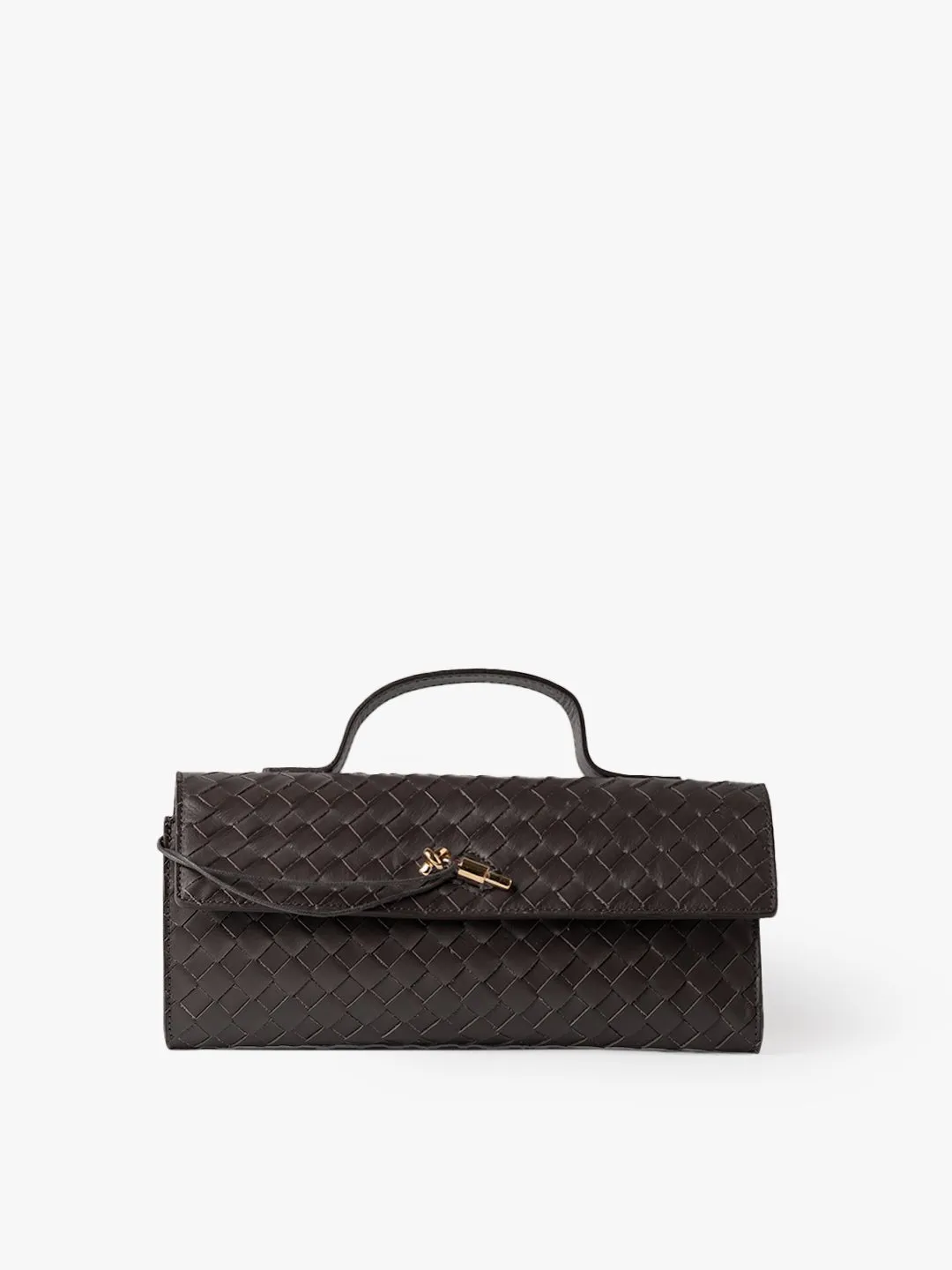 CLUTCH in Leather Chocolate sold by MADBAG