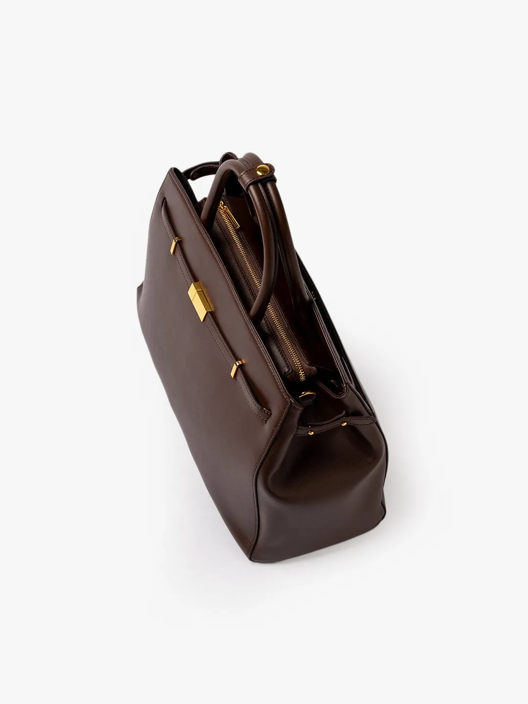 TOTE DIVA in Leather Chocolate sold by MADBAG product image thumbnail 5