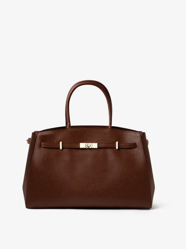 DIVA TOTE in Dollar Leather Chocolate sold by MADBAG