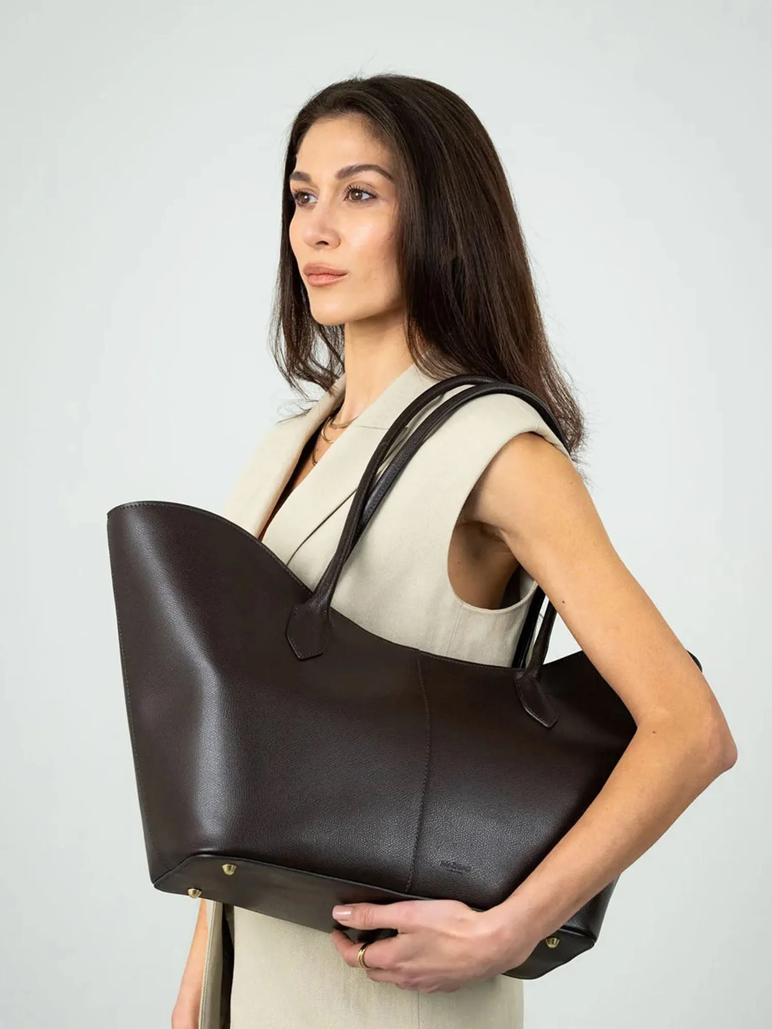 LOREN in Leather Saffiano Chocolate sold by MADBAG product image thumbnail 3