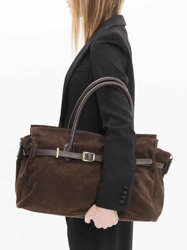 BELLUCCI in Suede Dark Chocolate sold by MADBAG