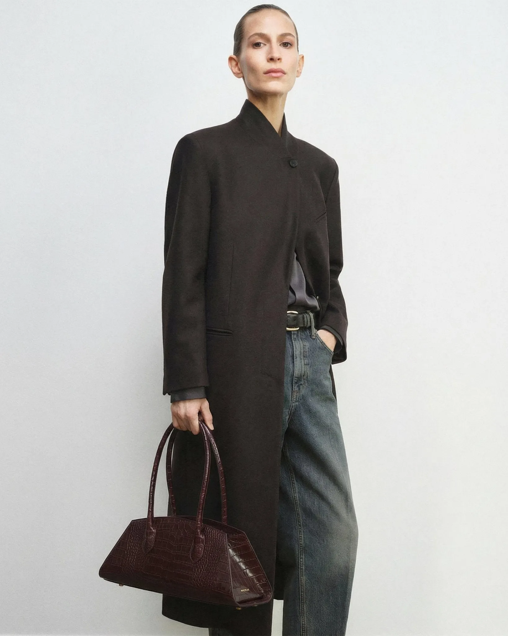 BASSOTTO in Leather Coffee Croc sold by MADBAG product image thumbnail 4