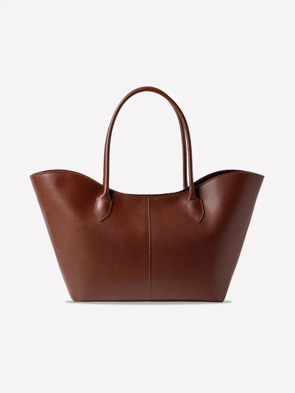 LOREN in Leather Saffiano Light Chocolate sold by MADBAG