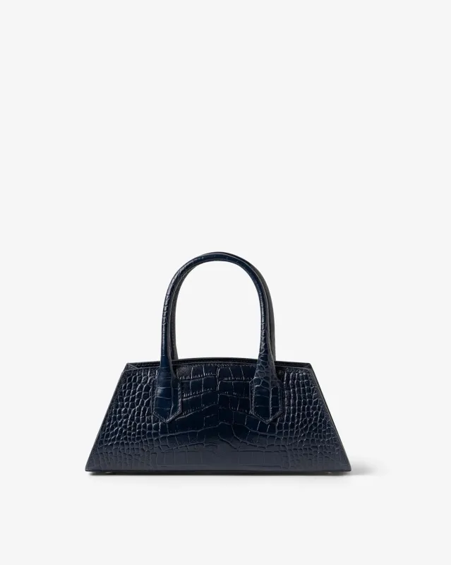 Small Bassotto in Leather Blue Croc made by MADBAG