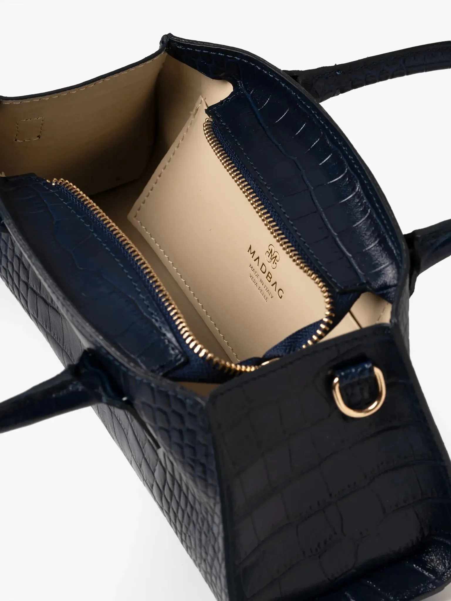 Small Bassotto in Leather Blue Croc sold by MADBAG product image thumbnail 5