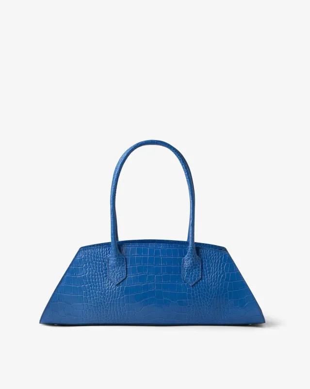 BASSOTTO in Leather Electric Blue Croc made by MADBAG