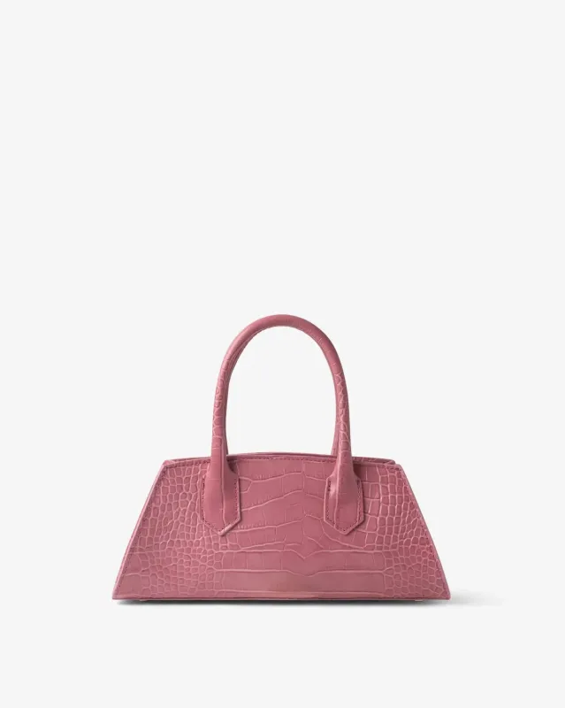Small BASSOTTO in Leather Pink Croc made by MADBAG