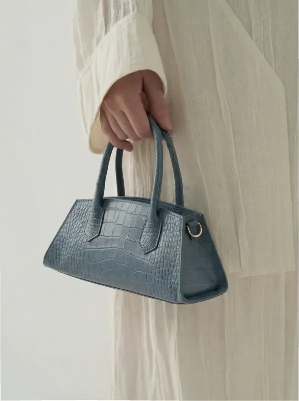 Small Bassotto in Leather Sky Croc made by MADBAG