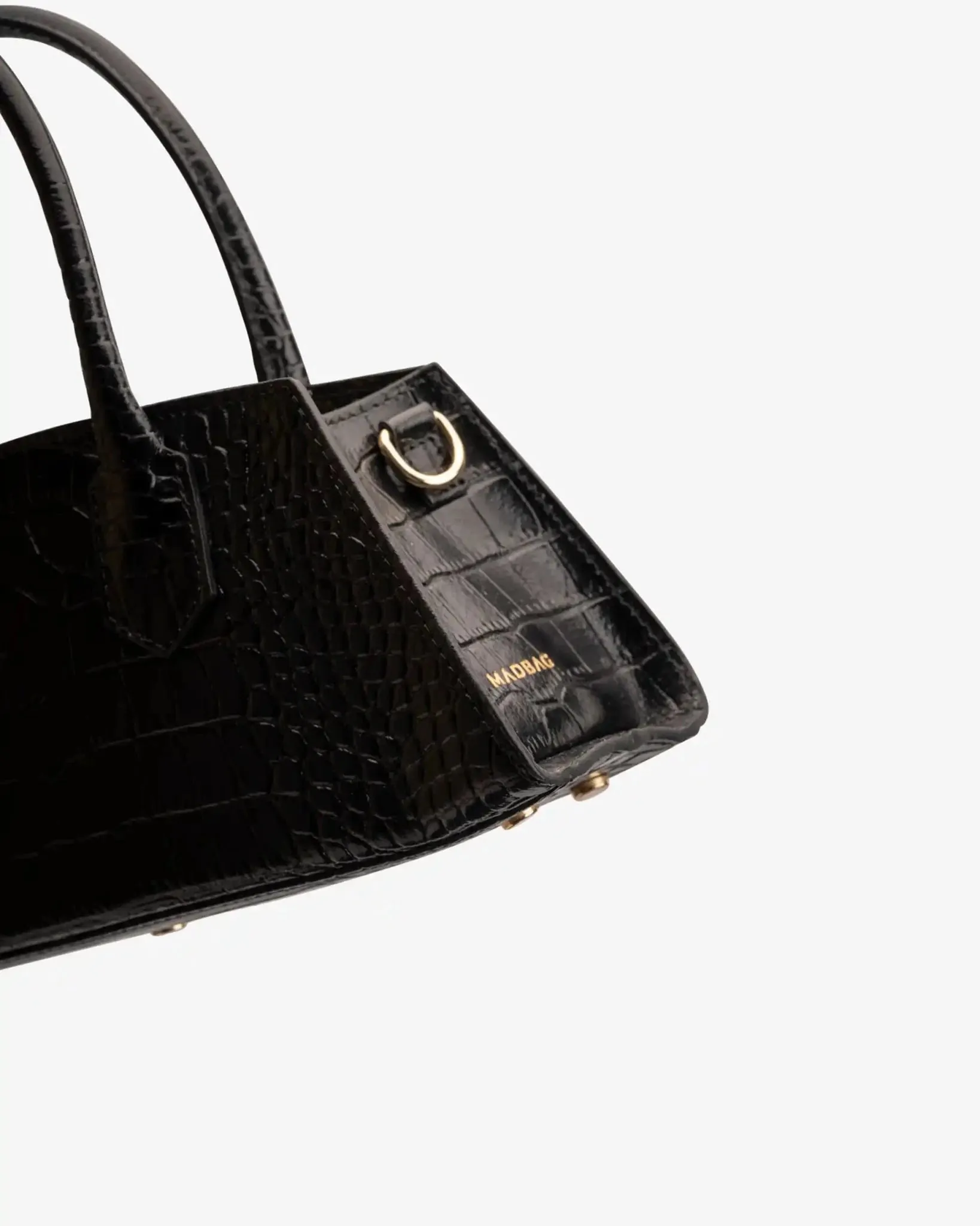Small BASSOTTO in Leather Black Croc sold by MADBAG product image thumbnail 5