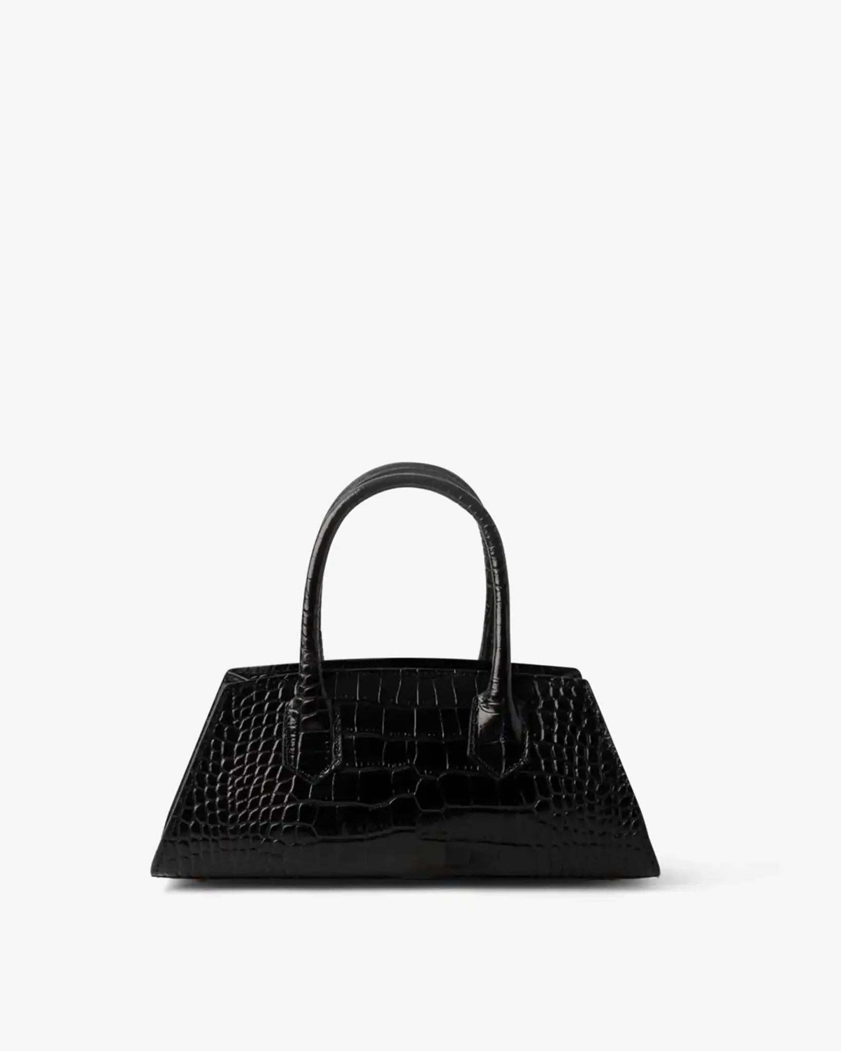 Small BASSOTTO in Leather Black Croc sold by MADBAG