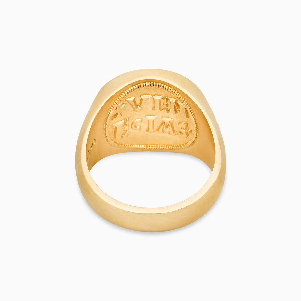 MONETA 18K Yellow Gold Matte Vermeil And Black Diamonds Signet Ring sold by Marco Dal Maso product image thumbnail 4