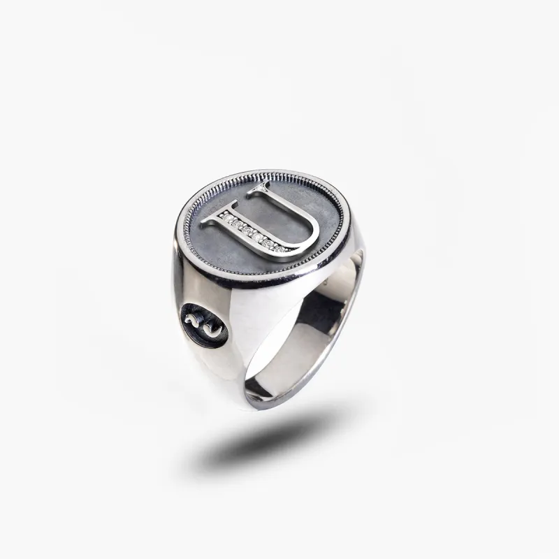 MONETA Silver Initial U Ring sold by Marco Dal Maso