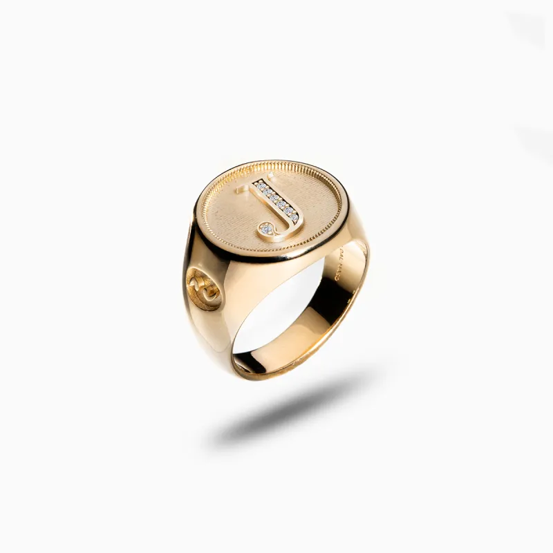 MONETA Vermeil Initial J Ring sold by Marco Dal Maso