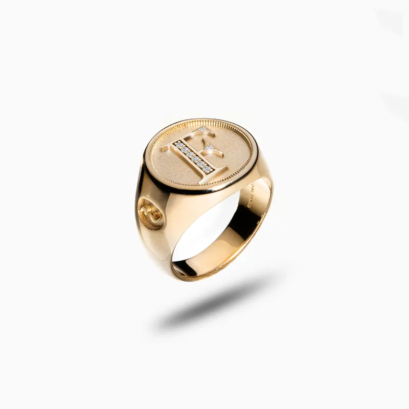 MONETA Vermeil Initial F Ring sold by Marco Dal Maso