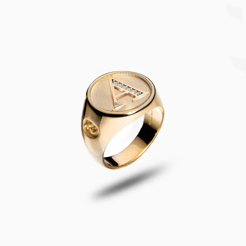 MONETA Vermeil Initial A Ring sold by Marco Dal Maso