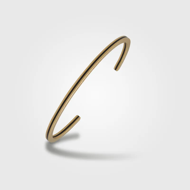 CONTINUUM 18K Yellow Gold & Black Enamel Cuff sold by Marco Dal Maso