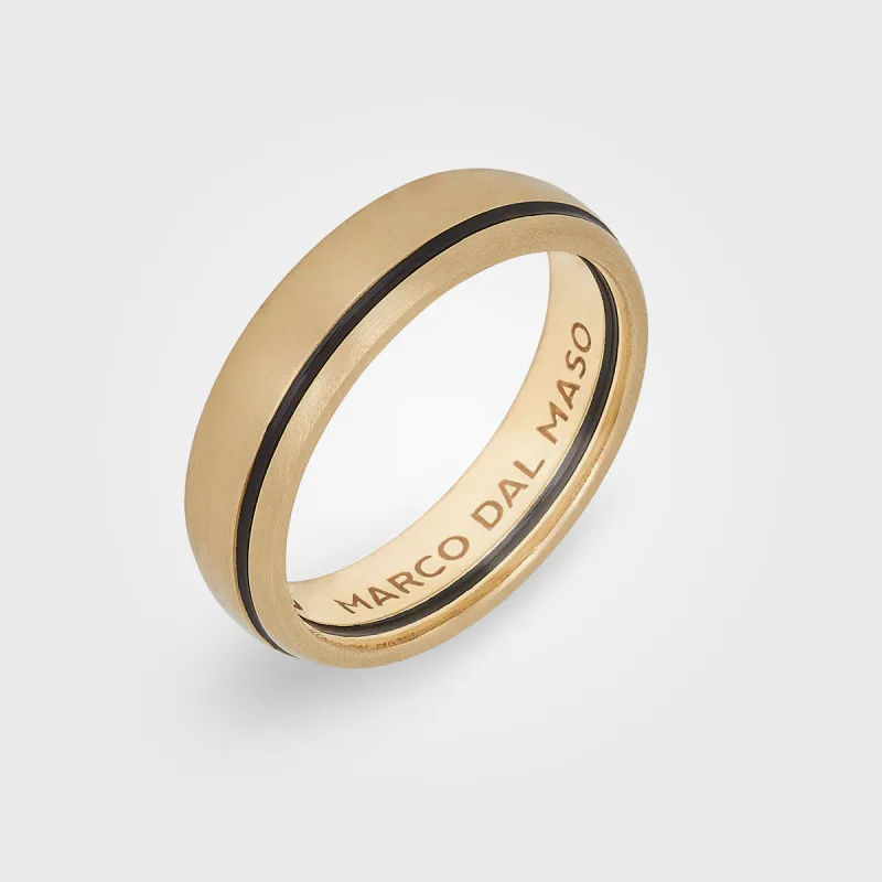 CONTINUUM 18K Yellow Gold & Black Enamel Wide Band sold by Marco Dal Maso