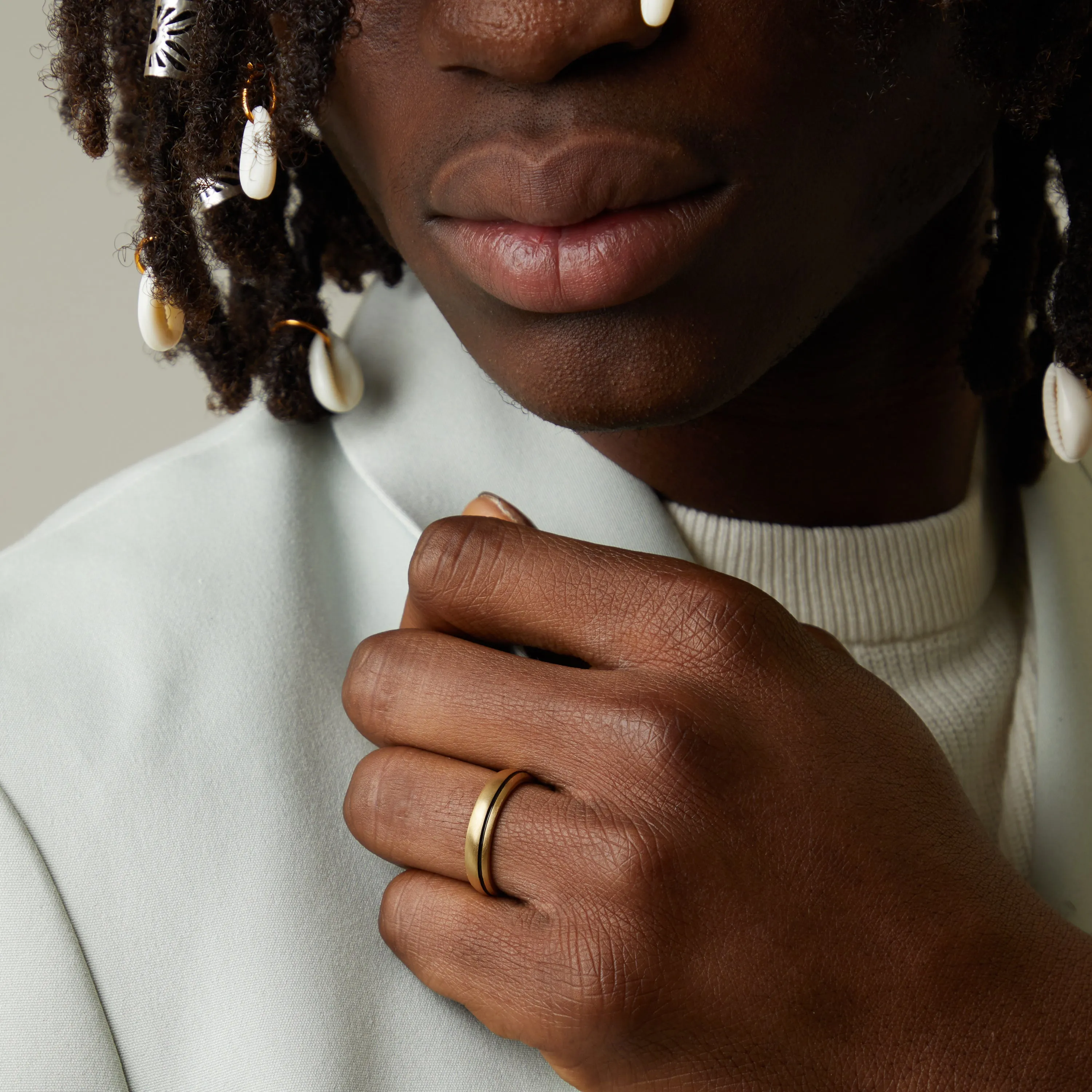 CONTINUUM 18K Yellow Gold & Black Enamel Band sold by Marco Dal Maso product image thumbnail 2