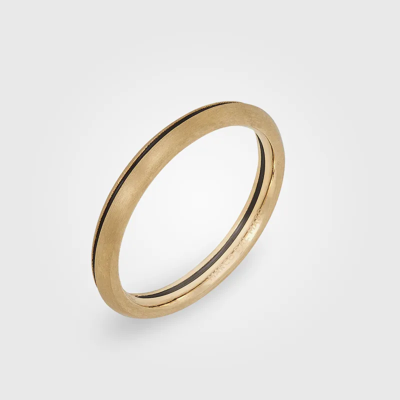 CONTINUUM 18K Yellow Gold & Black Enamel Sleek Band sold by Marco Dal Maso