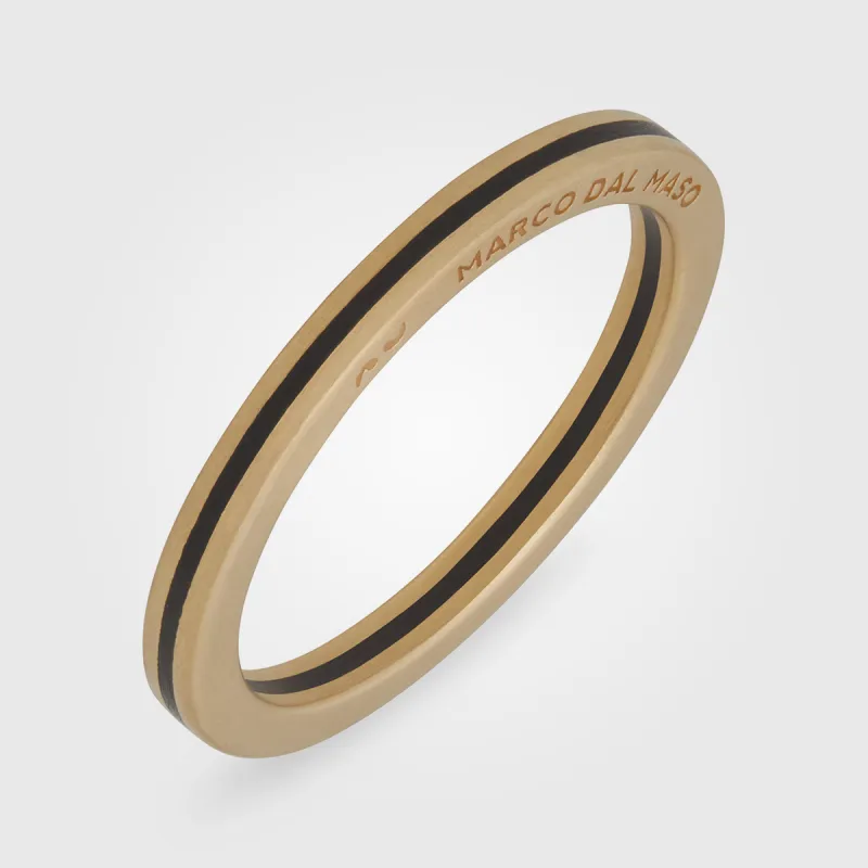 CONTINUUM 18K Yellow Gold & Black Enamel Ring sold by Marco Dal Maso