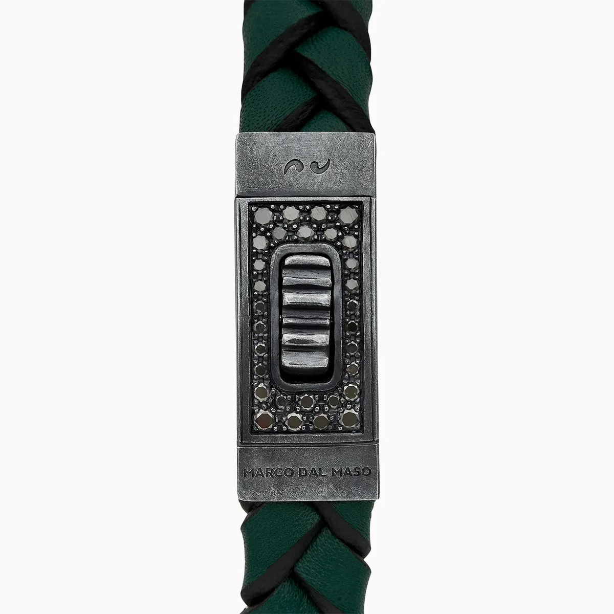 GLADIATOR Black Diamonds & Green Leather Bracelet sold by Marco Dal Maso product image thumbnail 5