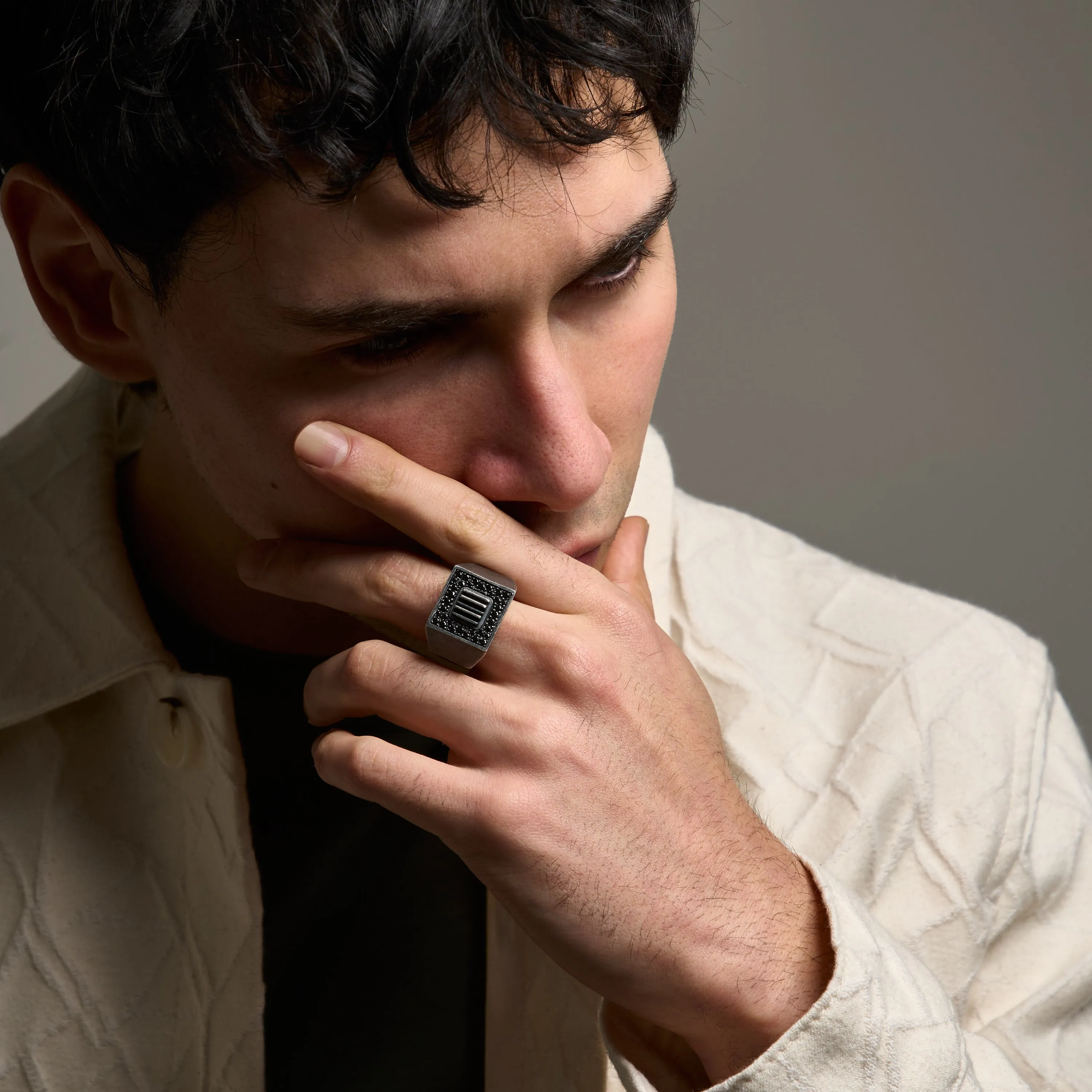 GLADIATOR Ring With Black Diamonds sold by Marco Dal Maso product image thumbnail 2