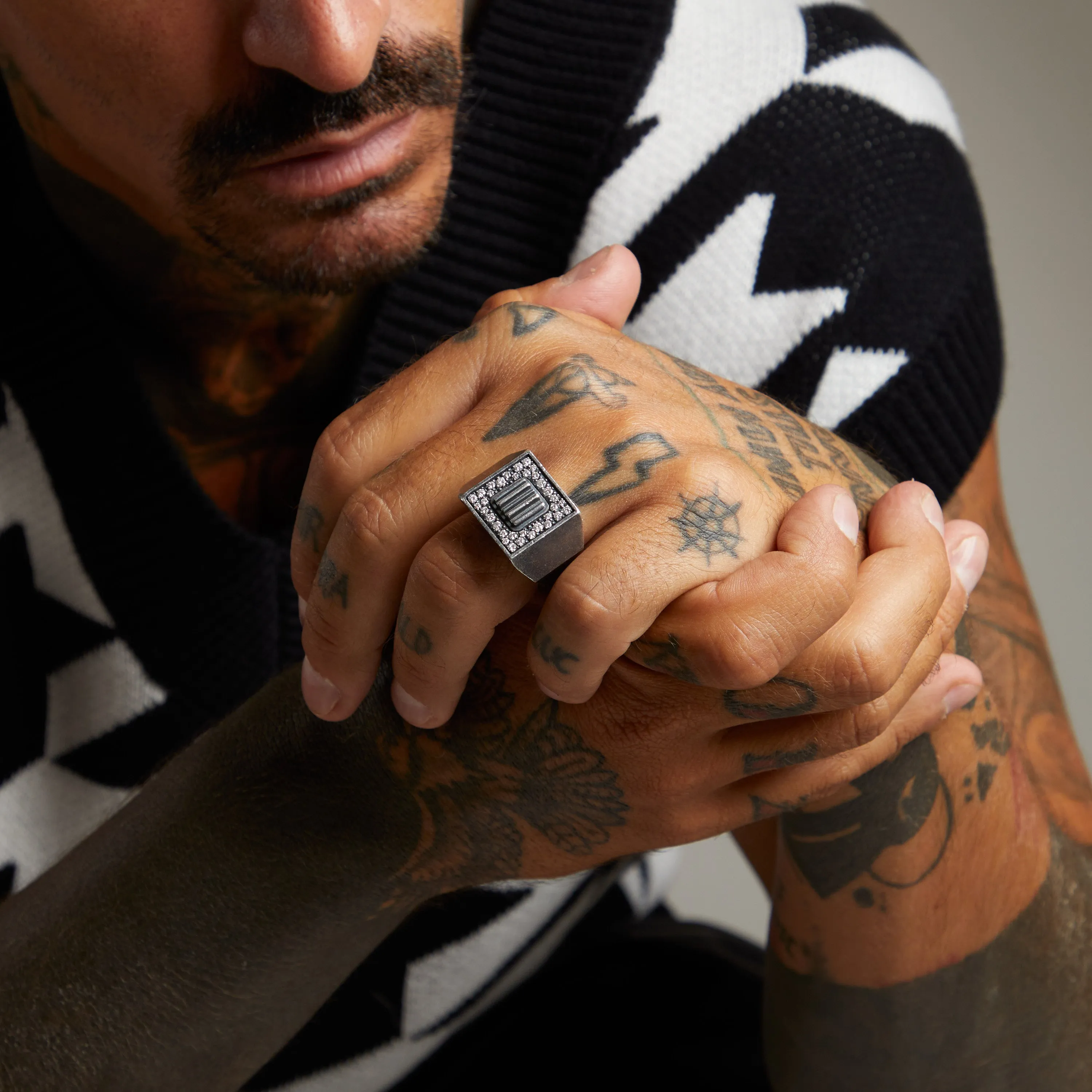 GLADIATOR Ring With White Diamonds sold by Marco Dal Maso product image thumbnail 2