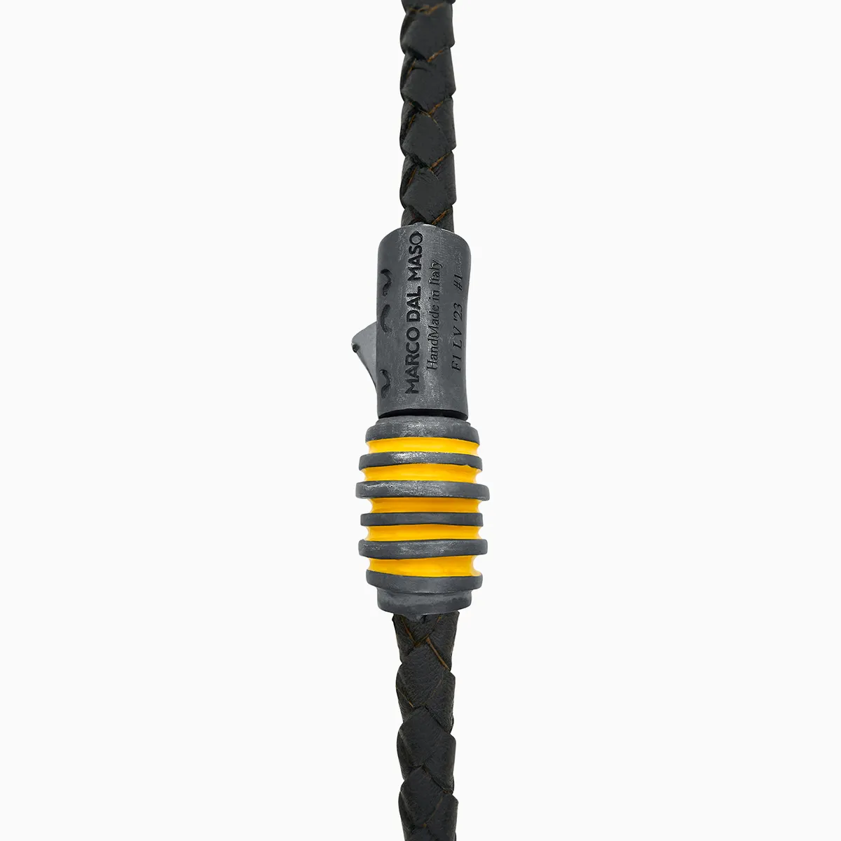 ACIES Black Matte Silver Bracelet With Black Diamonds And Yellow Enamel sold by Marco Dal Maso product image thumbnail 4
