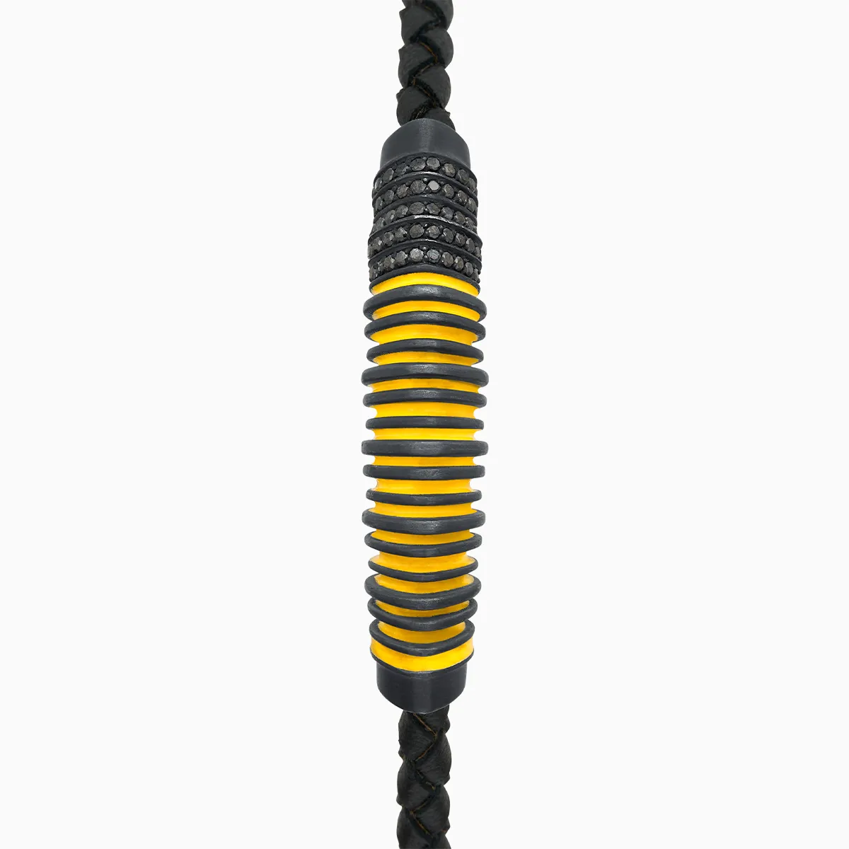 ACIES Black Matte Silver Bracelet With Black Diamonds And Yellow Enamel sold by Marco Dal Maso product image thumbnail 3